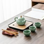 泡茶組小型功夫茶具套裝家用會客整套泡茶壺茶杯碗自動小茶盤簡約茶臺C免運