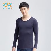 【WIWI】MIT溫灸刷毛圓領發熱衣(湛海藍 男S-3XL)