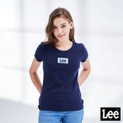 Lee 女款 長框小Logo短袖圓領T恤 藏藍