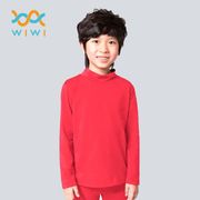 【WIWI】MIT溫灸刷毛立領發熱衣(朝陽紅 童70-150)