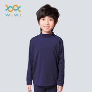 【WIWI】MIT溫灸刷毛立領發熱衣(湛海藍 童70-150)