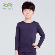 【WIWI】MIT溫灸刷毛圓領發熱衣(湛海藍 童70-150)