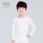 【WIWI】MIT溫灸刷毛圓領發熱衣(純淨白 童70-150)