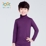 【WIWI】MIT溫灸刷毛高領發熱衣(羅蘭紫 童70-150)