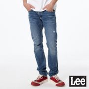 Lee 男款 709 微刷破低腰合身小直筒牛仔褲 深藍洗水 101+