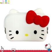 凱蒂貓Hello Kitty 長方型防水款 矽膠輕巧證件包零錢包收納包 紅色蝴蝶結 日本進口正版 775837