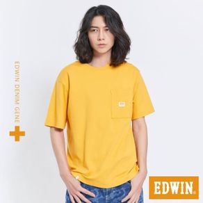 EDWIN PLUS+ 寬版口袋短袖T恤-男款