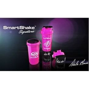 【SmartShake】多功能搖搖杯400ml 乳清蛋白 運動水壺 雪克杯 奶昔杯 輕盈隨手杯兩層式 粉【SUNNY營養中心】