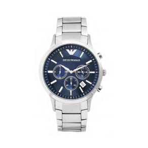 「起點時計」EMPORIO ARMANI經典紳士藍三眼計時腕錶  型號：AR2448 亞曼尼 阿曼尼手錶 全新正品