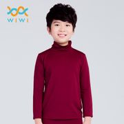 【WIWI】MIT溫灸刷毛高領發熱衣(醇酒紅 童70-150)