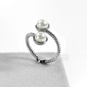 PH PAUL HEWITT / 德國品牌 Rope Pearl 珍珠繩索不鏽鋼戒指 銀 / PH-FR-ROPE-S