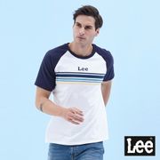 Lee 撞色連袖小Logo圓領短袖T恤 男款 深藍