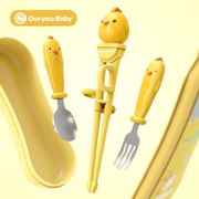 台灣現貨）韓國GoryeoBaby餐具 動物造型 兒童寶寶學習筷 叉子湯匙