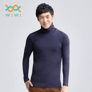 【WIWI】MIT溫灸刷毛高領發熱衣(湛海藍 男S-3XL)