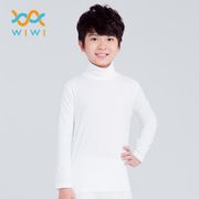 【WIWI】MIT溫灸刷毛高領發熱衣(純淨白 童70-150)