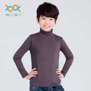【WIWI】MIT溫灸刷毛高領發熱衣(銀河灰 童70-150)