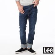 【Lee】726 中腰標準直筒 男牛仔褲-深藍洗水
