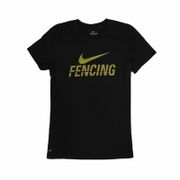 Nike T恤 Fencing Tee 棉質 女款 運動休閒 吸濕排汗 DRI-FIT 圓領 黑 黃 561423010FE70