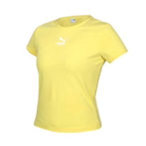 PUMA 女基本系列CLASSICS貼身短袖T恤-歐規 慢跑 休閒 上衣 59957722 紅白