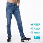 【Lee】726 中腰標準直筒 男牛仔褲-中藍洗水(Lites 輕磅系列)