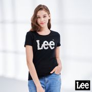Lee 女款 亮面Logo短袖圓領T恤 黑
