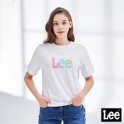 Lee 女款 刺繡彩色大Logo短袖圓領T恤 白