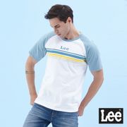 Lee 撞色連袖小Logo圓領短袖T恤 男款 淺藍