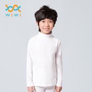 【WIWI】MIT溫灸刷毛立領發熱衣(純淨白 童70-150)