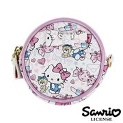 5333【日本進口正版】Hello Kitty 凱蒂貓 三麗鷗 人物系列 圓型 皮質 零錢包 SANRIO - 123671