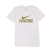 Nike T恤 Fencing Tee 運動休閒 棉質 女款 DRI-FIT 吸濕排汗 快乾 圓領 白 金 561423100FE70