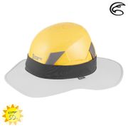 【ADISI】抗UV透氣快乾撥水頭盔帽檐 AH21011 / 淺米灰 / 深灰