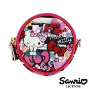 5332【日本進口正版】Hello Kitty 凱蒂貓 三麗鷗 人物系列 圓型 皮質 零錢包 SANRIO - 123664