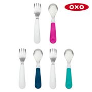 OXO tot 寶寶 握叉匙組 304不鏽鋼 隨行叉匙組 叉子+湯匙(含盒子)