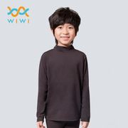 【WIWI】MIT溫灸刷毛立領發熱衣(經典黑 童70-150)