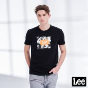 Lee 男款 層疊Logo短袖圓領T恤 黑