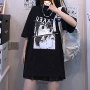 [嬌戀主角] 卡通印花短袖T恤 韓版寬鬆上衣