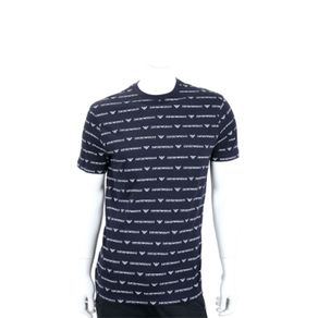 Emporio Armani 滿版老鷹標誌深藍色短袖TEE T恤(男款)