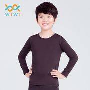 【WIWI】MIT溫灸刷毛圓領發熱衣(經典黑 童70-150)
