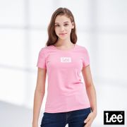 Lee 女款 長框小Logo短袖圓領T恤 粉