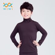 【WIWI】MIT溫灸刷毛高領發熱衣(經典黑 童70-150)