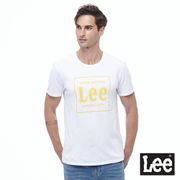 Lee 大Logo方框圓領短袖T恤 男款 白
