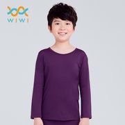 【WIWI】MIT溫灸刷毛圓領發熱衣(羅蘭紫 童70-150)